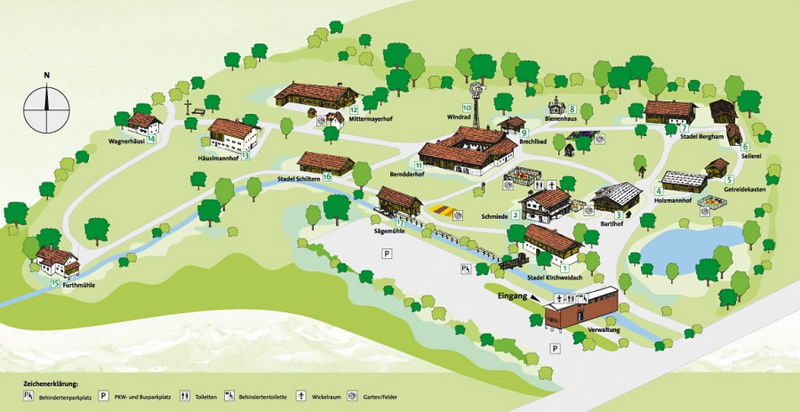 Übersichtsplan des Bauernhausmuseums.