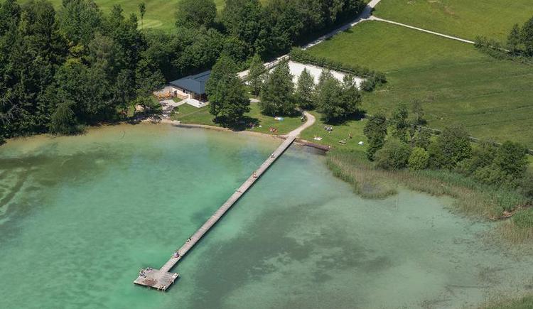 Luftaufnahme vom Naturbadestrand Hof