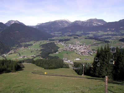 Blick von der Karkogelhütte auf Abtenau
