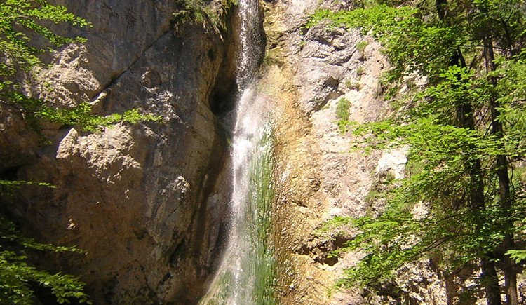 Die Plötz am mittleren Rettenbach mit imposanten Wasserfall