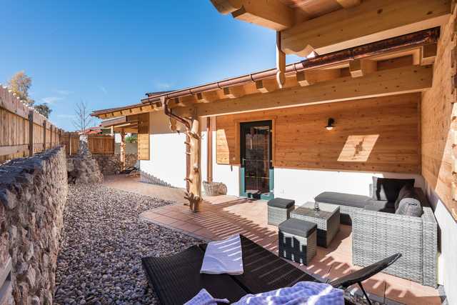 Aussenbereich im Wellness Chalet