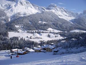 Sicht auf die Skipiste