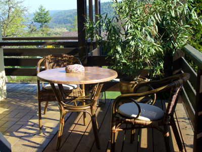 überdachte Terrasse mit Talblick