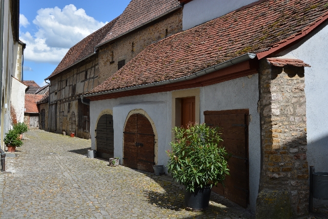 Blick in den Innenbereich der Kirchenburg Kleinlangheim