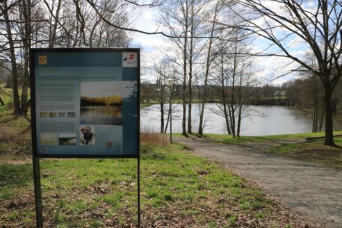 Lettenbachsee, Infotafel Geopfad Theresienstein