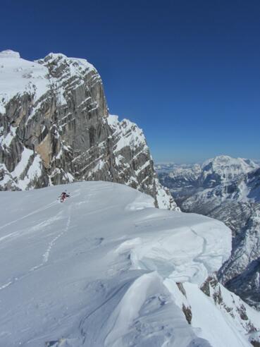 Blick zur Steintalscharte, oben links das Ofentalhörndl