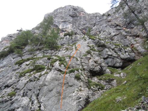 Einstieg Klettertour Signalkopf direkte Nordwand