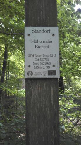 Wegweiserstandort Höhe Breitensol