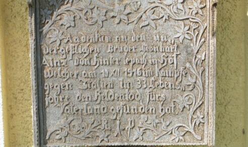 Totenbrett an der Lebachkapelle