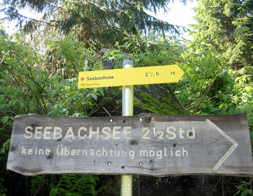 Abzweigung vom Almweg zum Seebach See