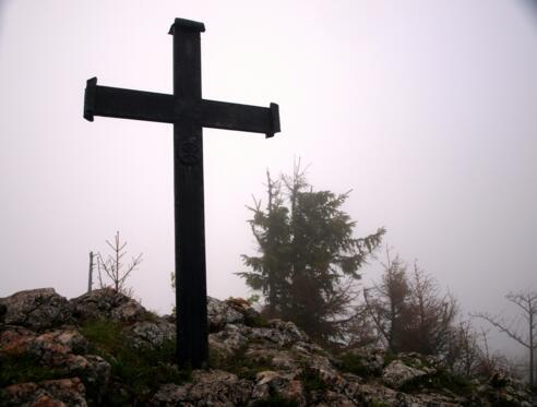 Schiefersteinkreuz 1206m, im Nebel