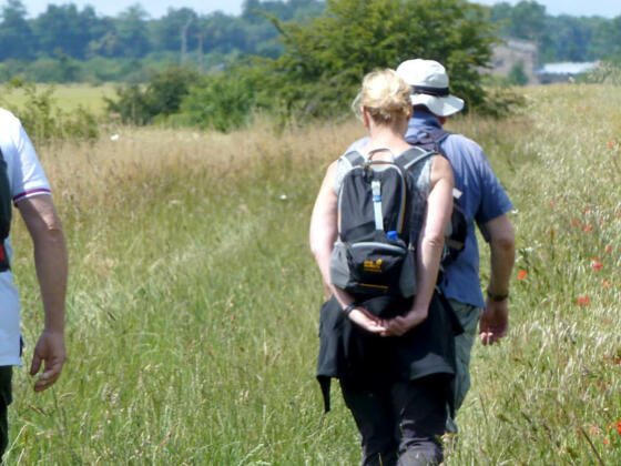Pilgergruppe im Feld