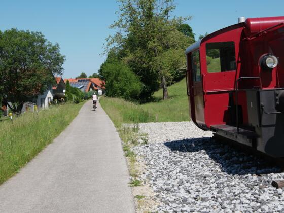 Bahntrassen-Radeln am &quot;Sachsenrieder Bähnle&quot;.
