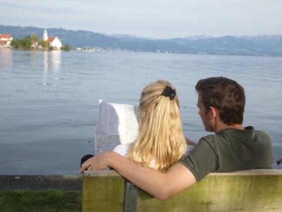 Blick auf die Wasserburger Halbinsel