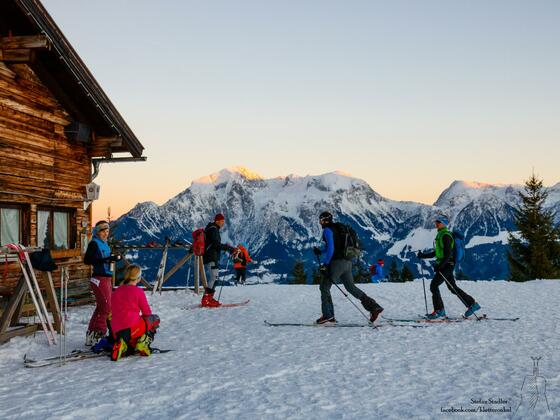 der Hirschkaser ist im Winter ein beliebtes Skitourenziel