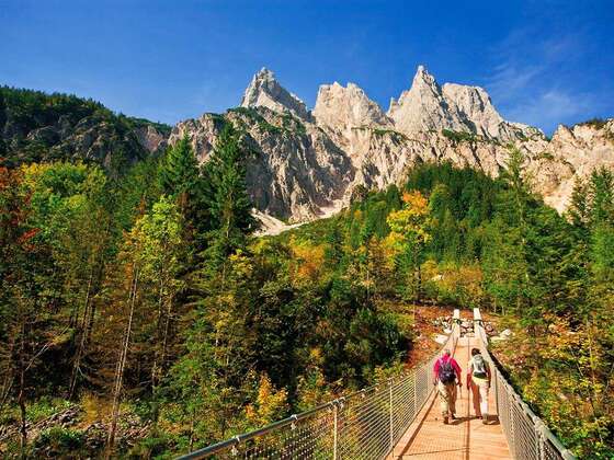 Die Hängebrücke im Klausbachtal