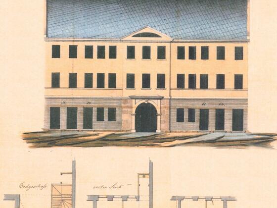 Plan des wiederaufgebauten Hauses „Schultor“ aus dem Jahr 1824
