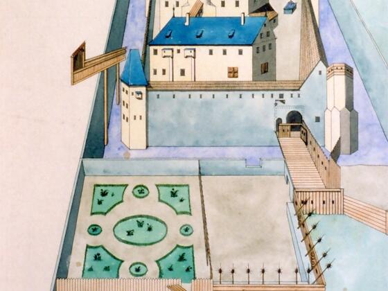 Das Hofer Schloss im Jahr 1646