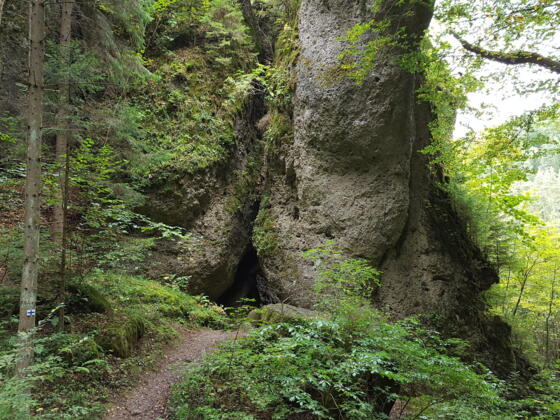 Die Durchgangshöhle im Schlupflochfels