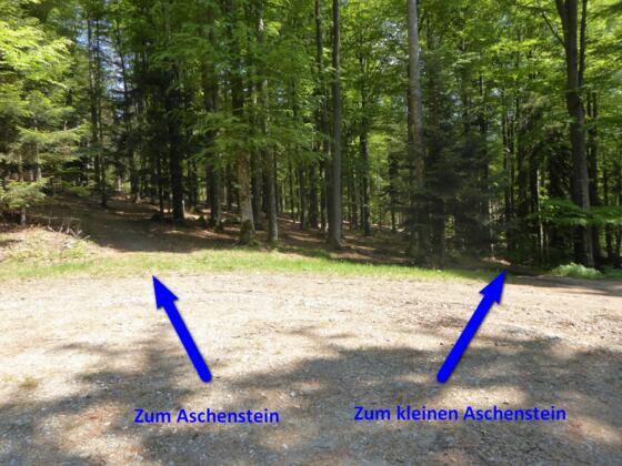 Abzweig zum Aschenstein und zum kleinen Aschenstein
