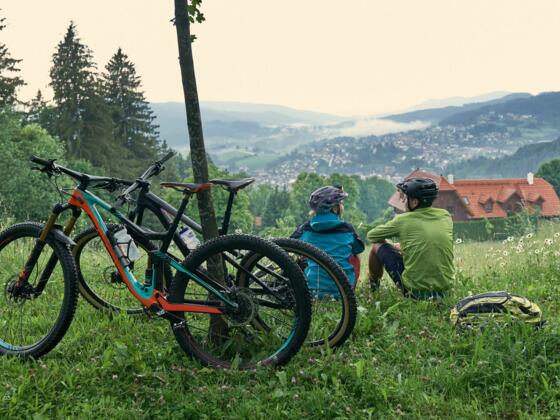 Blick von der Barbarakapelle hinunter nach Bodenmais