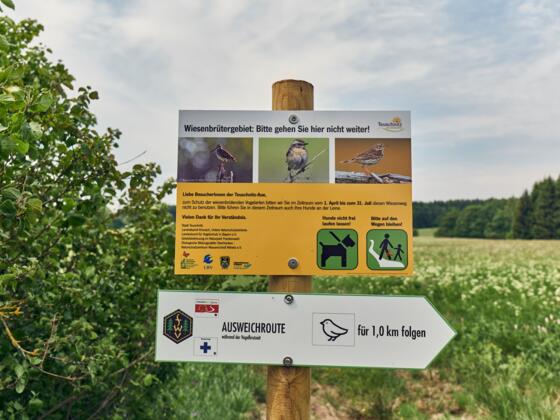 Umleitung Wiesenbrüter in der Teuschnitz-Aue