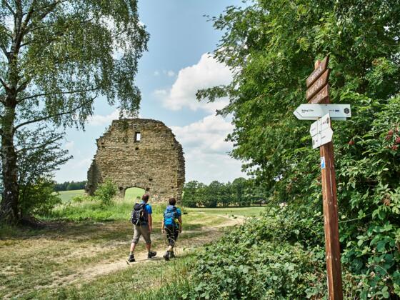 Auf dem FrankenwaldSteig unterwegs zur Ruine Heilingskirche