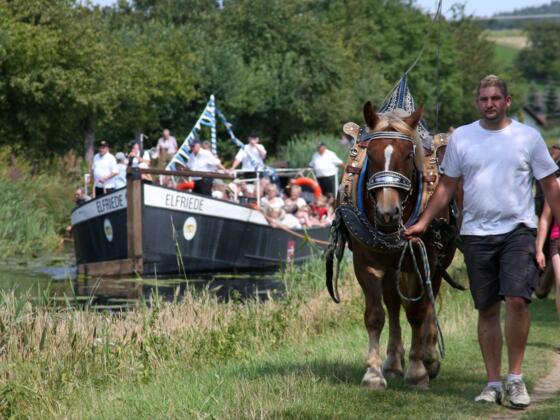 Treideln mit der Elfriede auf dem Ludwig-Donau-Main-Kanal