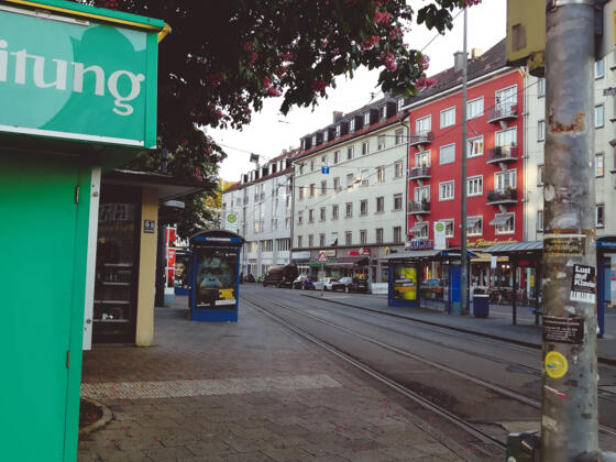 Trambahnlinien am Kurfürstenplatz in Schwabing
