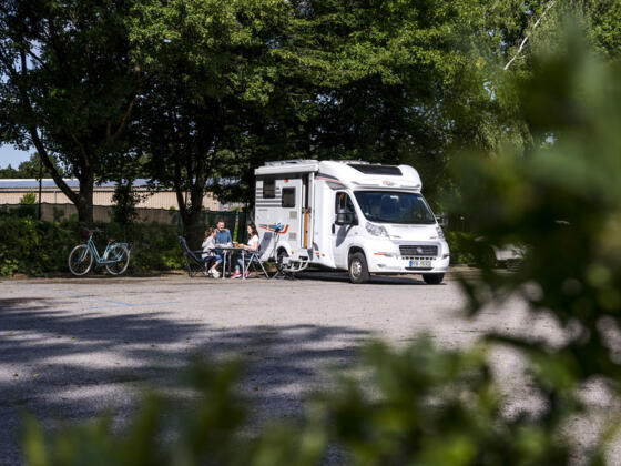 Frühstück am Wohnmobilstellplatz an der AmperOase