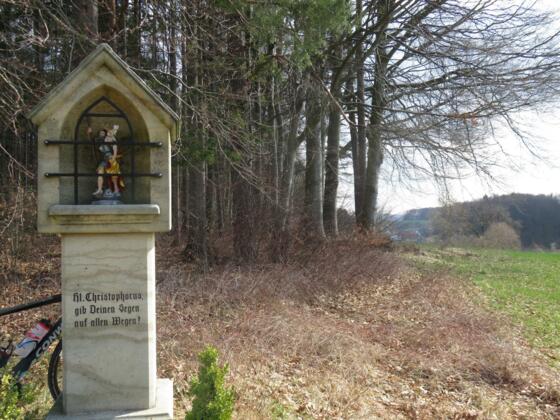 Bildstock St. Christophorus am Ortsende von Hundsboden Richtung Hetzelsdorf