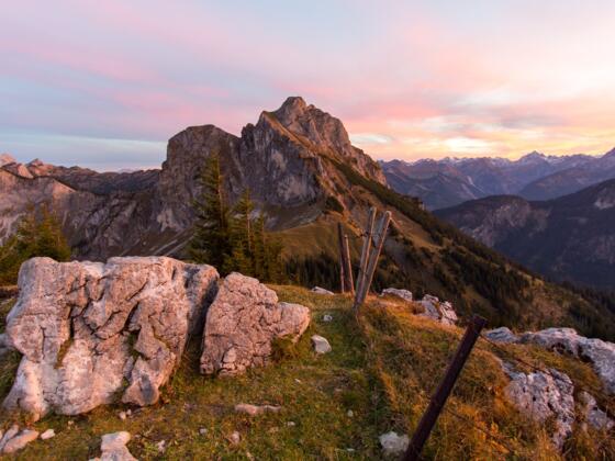 Blick auf den Aggenstein im Abendlicht