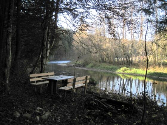 lauschiger Rastplatz an der Wertach