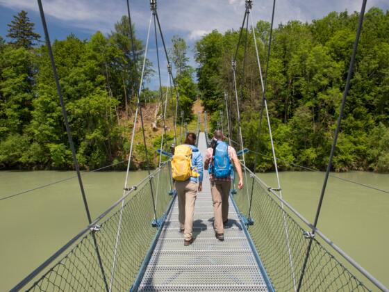 Hängebrücke über die Iller bei Altusried
