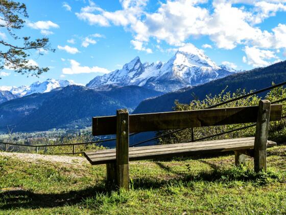 Bank am Aussichtpunkt Kastensteinerwand in Bischofswiesen