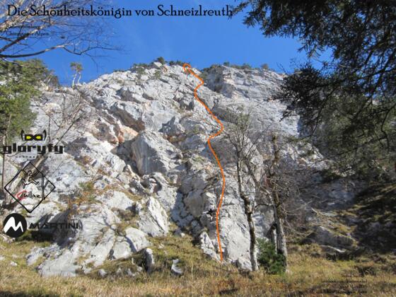 Die Schönheitskönigin von Schneizleuth - Topo - Routen in Wandbild