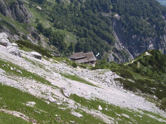 Blick auf die Toni-Lenz Hütte