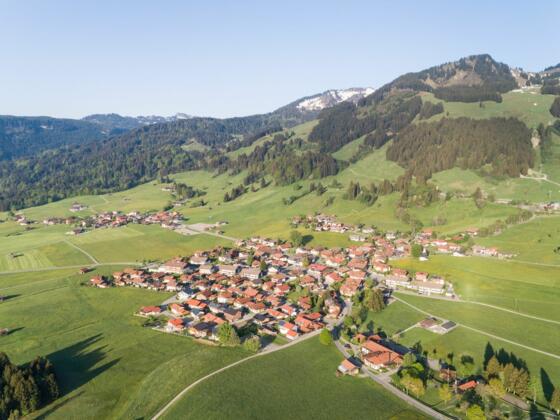Bolsterlang von Oben mit Blick auf das Bolsterlanger Horn