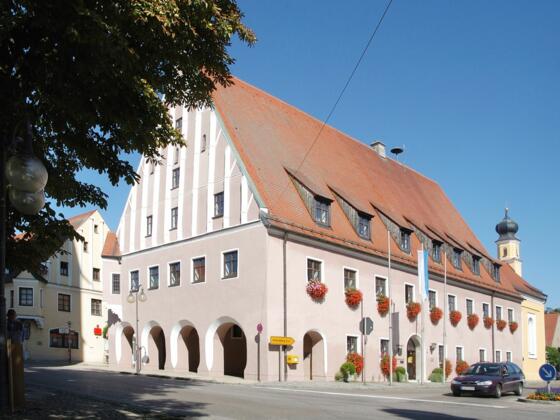 Rathaus in Neustadt a. d. Donau im Hopfenland Hallertau