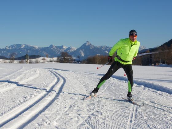 Skating-Langläufer auf dem Weg nach Reichenbach