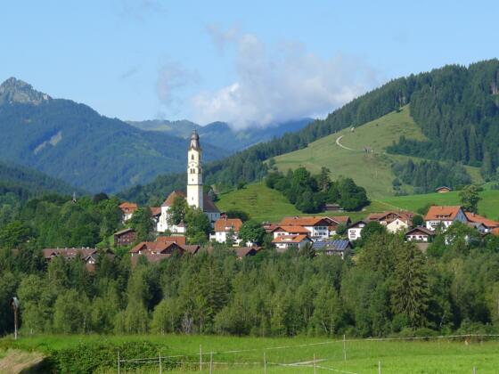 Blick vom Startpunkt auf PFRONTEN