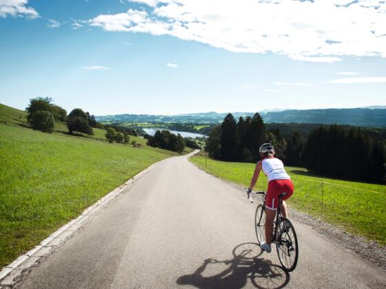 Unterwegs mit dem Rennrad am Niedersonthofener See