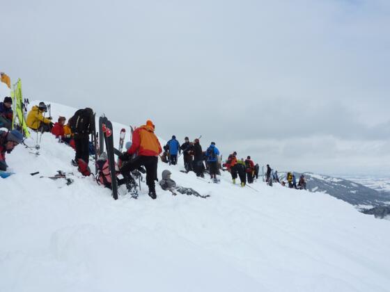 Skitourengeher Andrang am Rangiswanger Horn
