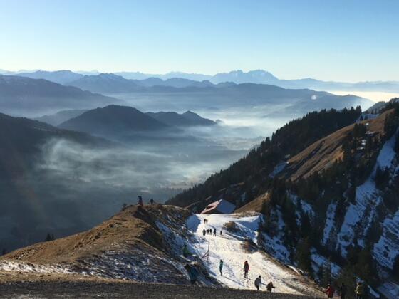 Blick vom Hochgrat nach Westen zum Säntis