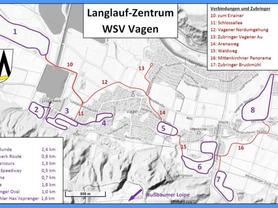 Übersicht der Loipen in Vagen