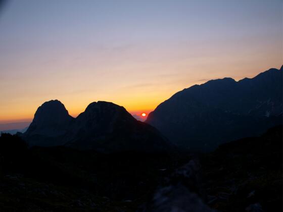 Sonnenaufgang Nähe Laufener Hütte