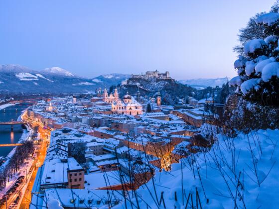 Panorama über Salzburg mit Festung Hohensalzburg