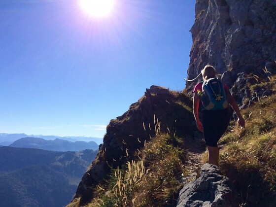 Aufstieg zum Gipfel teilweise seilversichert