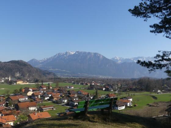 Aussicht auf Niederaudorf und das Kaisergebirge