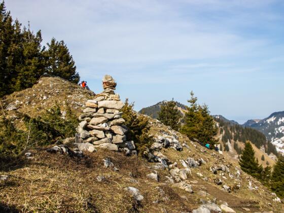 Schöner Steinmann kurz vor dem Feichteck.